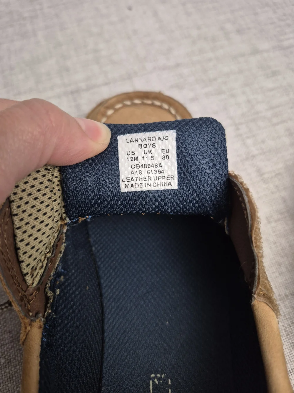 Sperry Top-Sider Little Kids Lanyard A/C Leather Boat Shoes Tan Brown Size 12